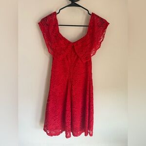 Charlotte Russe Vibrant Red Lace Dress
